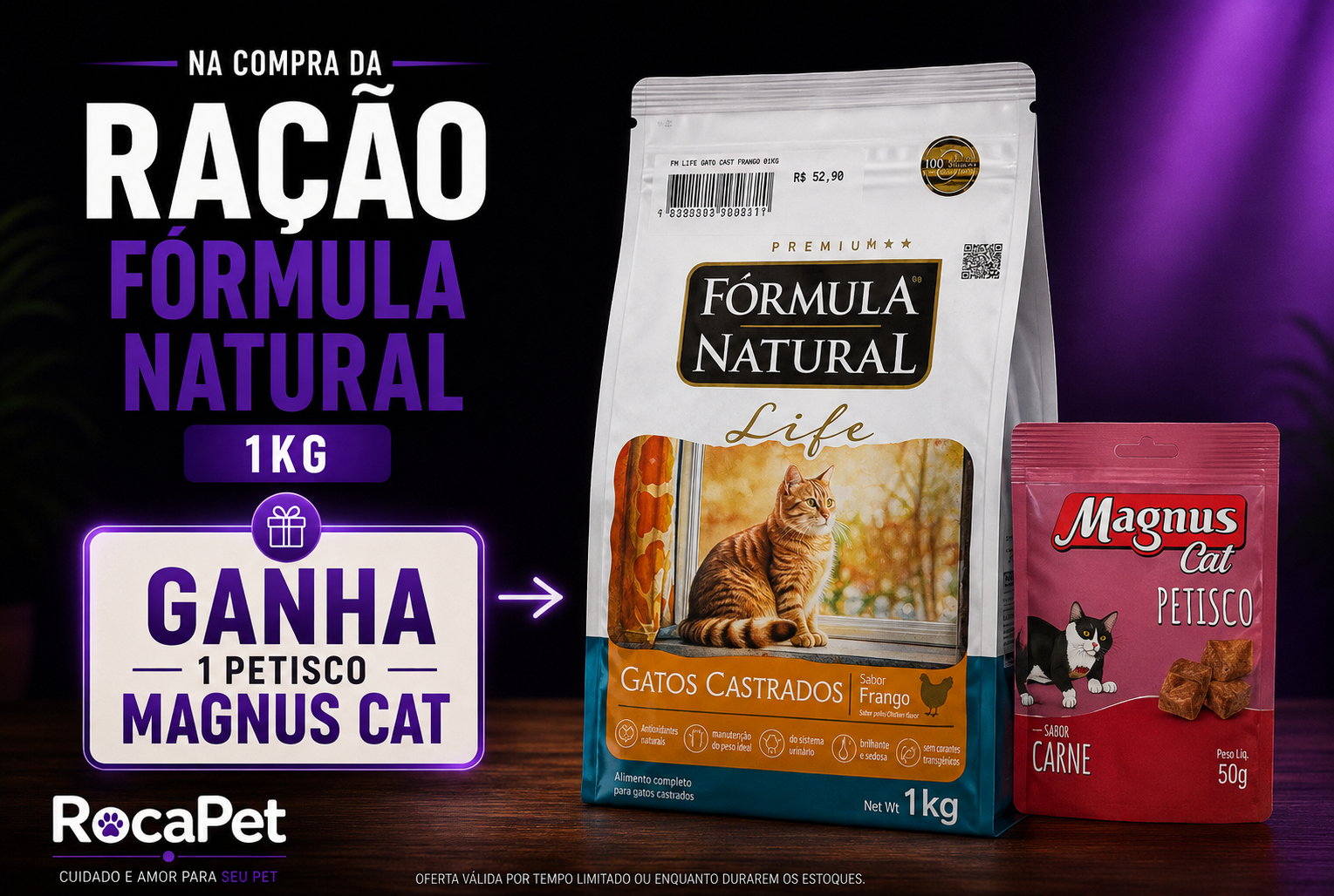 Ração Fórmula Natural Gatos Castrados 1kg